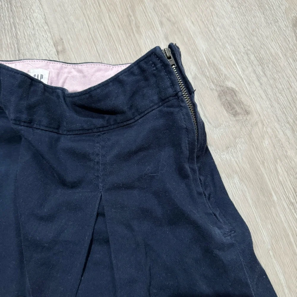 Kids Gap Girls Dark Wash Blue Denim Pleated Skater Jean Skirt Size 12 L